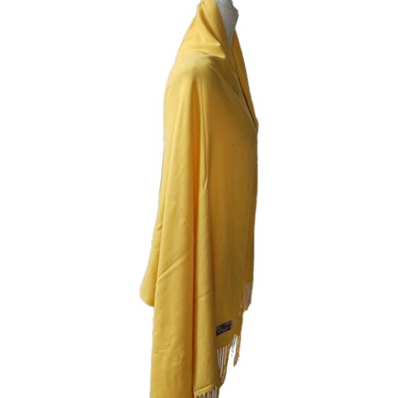Nexxt Cashmere Silk Wrap Scarf Marigold Yellow Fringe Preppy Old Money Classic - Picture 5 of 9